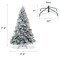 Casafield Realistic Snow-Flocked Pine Artificial Holiday Christmas Tree with Sturdy Metal Stand